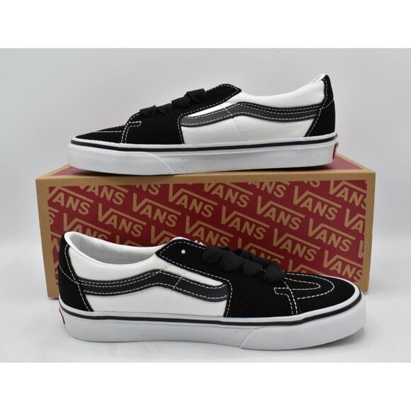 Vans Womens Size 7 SK8 Low Black White Lace Up Casual Sneakers Shoes - Picture 7 of 9